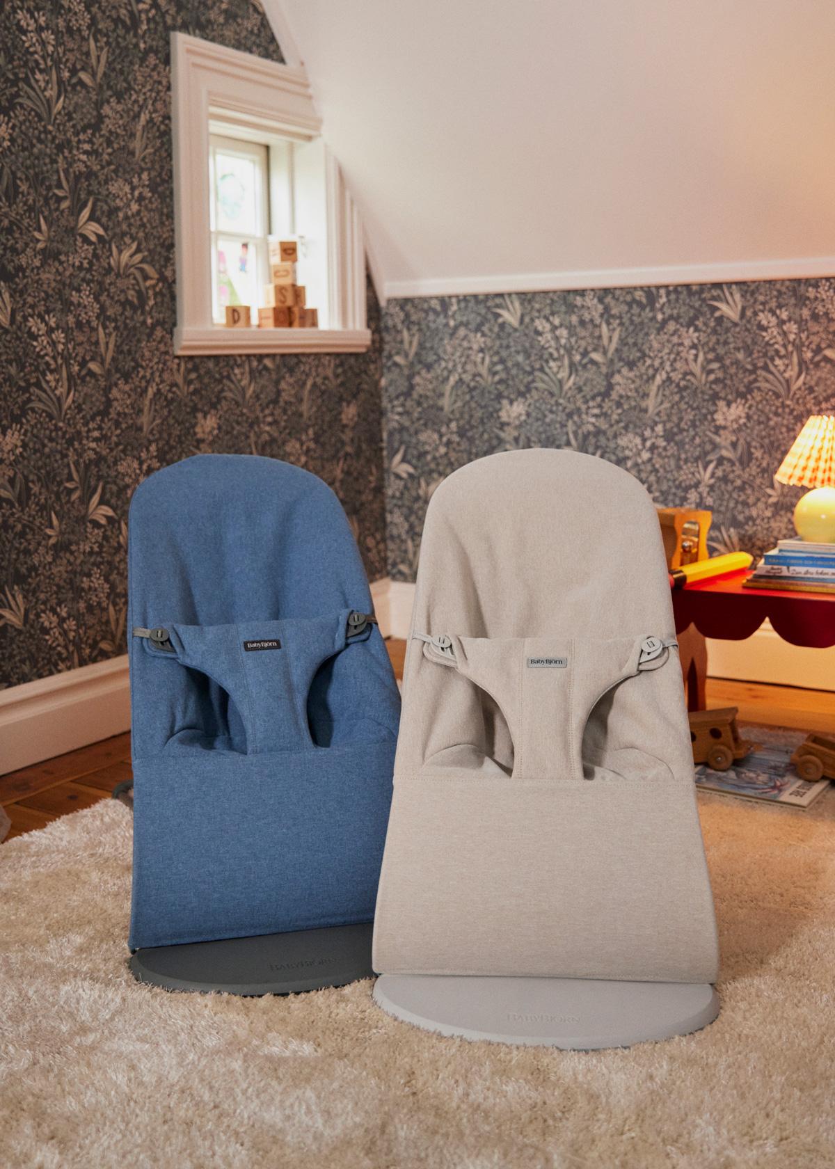 Bouncer Bliss Light beige and Blue Woven mélange - BabyBjörn