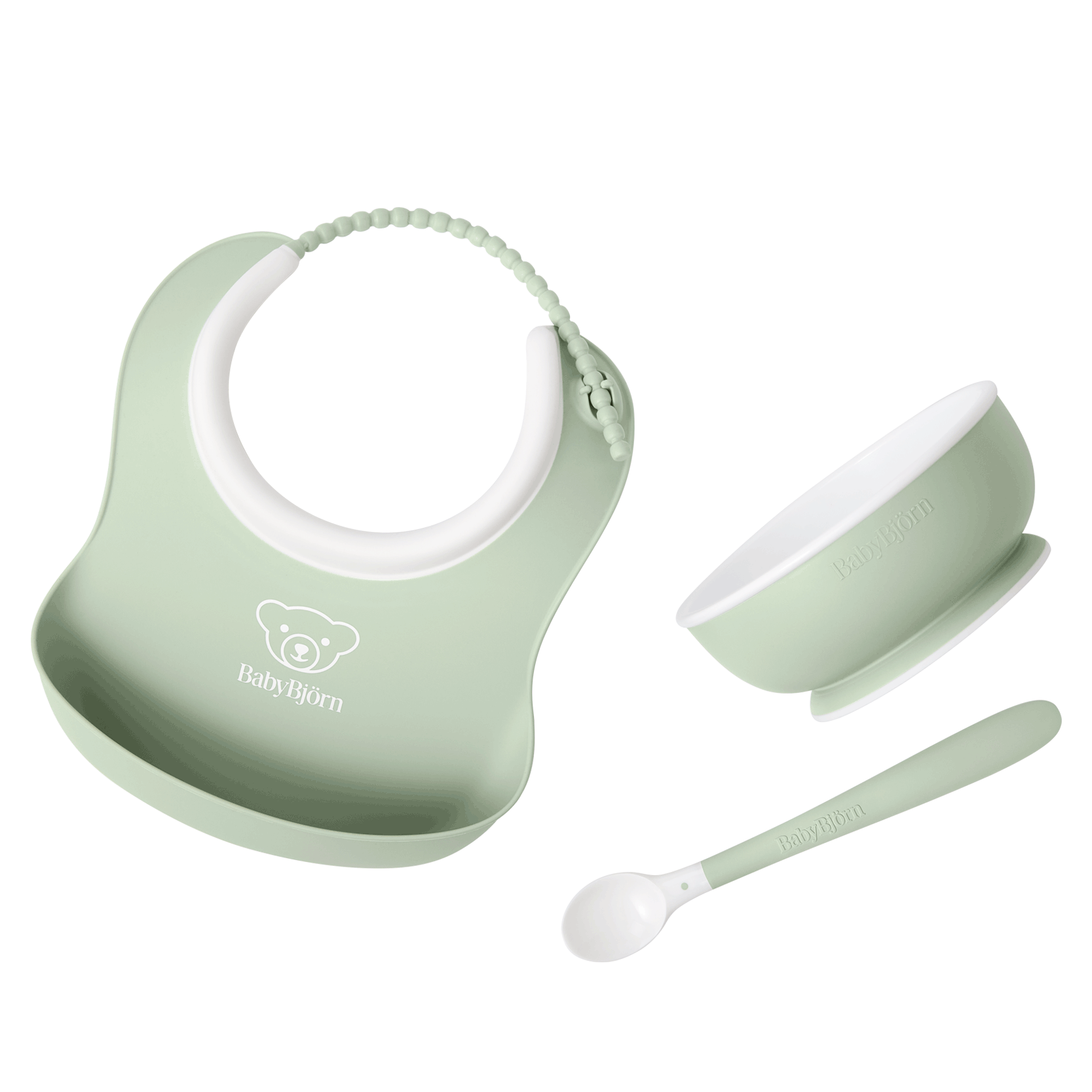 Baby Feeding spoon in Powder green 2-pack - BabyBjörn