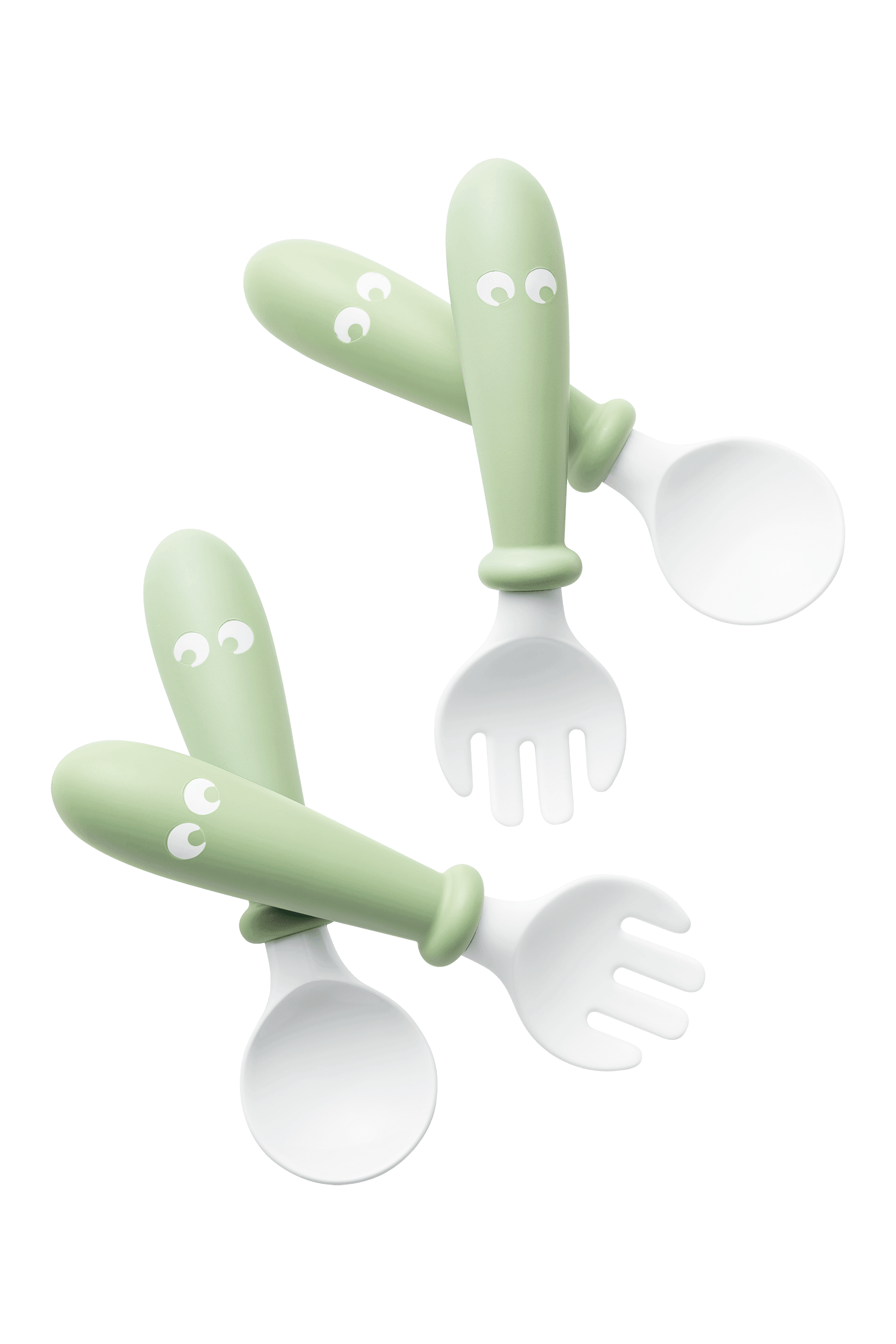 Baby Spoon and Fork 4 pcs Powder Green BabyBjörn