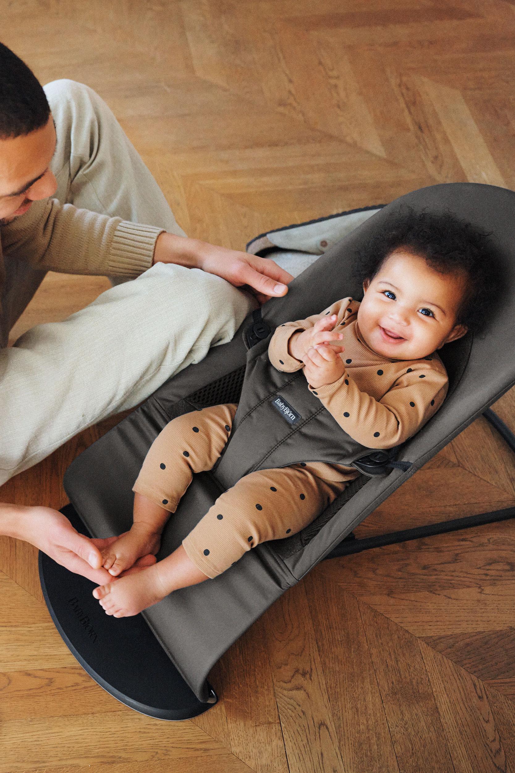 Bouncer Balance Soft in Dark gray Woven/Jersey Tri-Fabric - BabyBjörn